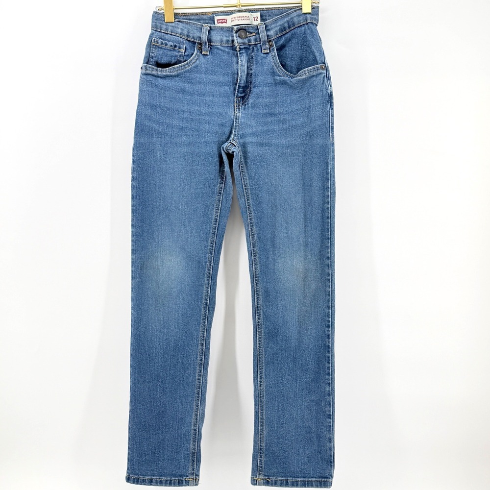 Levi's 514 Performance Straight Kids Size 12 Blue Good Adjustable Waist Jeans